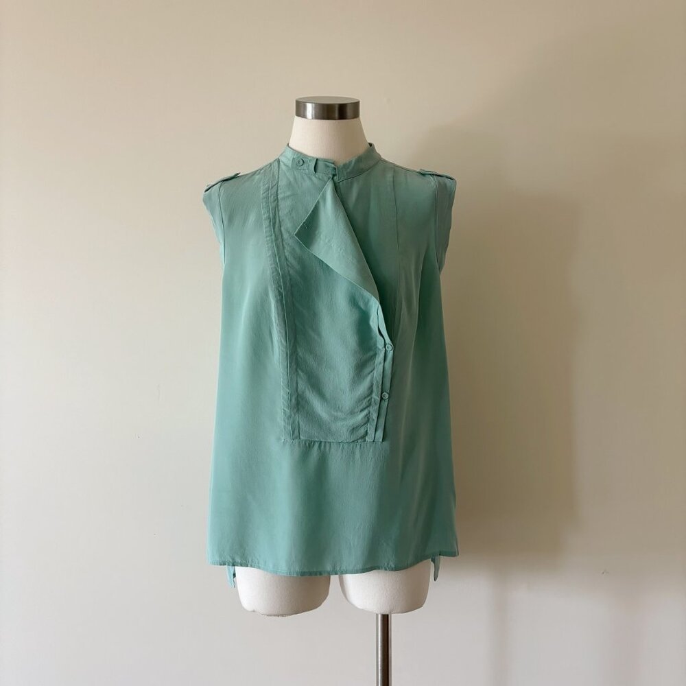 BCBG Maxazria silk blouse silk tunic green